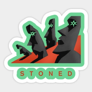 stoned heads Sticker